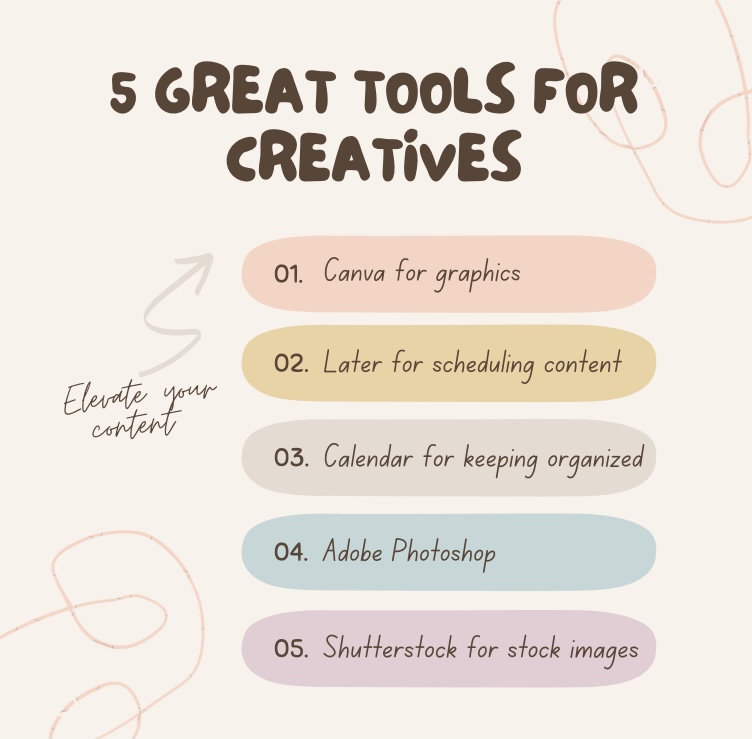 Having eye catching and engaging content is key to growing your brand’s presence and driving sales. 

Below are a few of my favourite tools for creating content as a content creator for brands and a social media manager! ⬇️

⭐️ Canva is an amazing tool for really any type of content! There’s tons of unique templates for posts, stories, reels and more!

⭐️ later.com
Using a scheduling program makes it very easy and effortless when posting for my social media management clients. 

⭐️ calendar
I put everything and anything in my calendar otherwise I will forget. It’s a great way to stay organized and on top of tasks and projects. 

⭐️ Adobe Photoshop is an amazing tool for creative with endless possibilities. I mainly use it for my social media management clients and editing product photography.

⭐️ Shutterstock is a great resource for stock images to use for social media management clients with thousands of high quality images to choose from. 

What are your favourite tools and programs to use when creating?

——————-——————-——

Creating high quality content for product based businesses!!

Specializing in product photography & stop motion animations of skincare, cosmetics, and lifestyle products! 